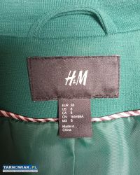 Turkusowa zielona marynarka żakiet H&M 38 - Obrazek 3