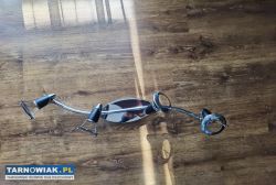 Lampa chrom drewno 4 żarówki - Obrazek 1