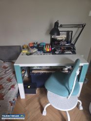 Komplet biurko ikea pahl + fotel vimund - Obrazek 1