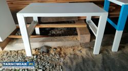 biurko Ikea białe 96 cm x 58 cm x wys. regulowana - Obrazek 2