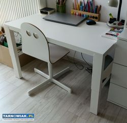 biurko Ikea białe 96 cm x 58 cm x wys. regulowana - Obrazek 1