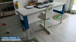 biurko Ikea białe 128 cm x 58 cm x wys. regulowana - Obrazek 1