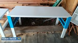 biurko Ikea białe 128 cm x 58 cm x wys. regulowana - Obrazek 2