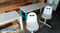 Krzesełko biurowe Ikea białe drewniane - Obrazek 2