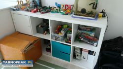 Regał Kalax Ikea biały z szufladkami i drzwiczkami - Obrazek 2