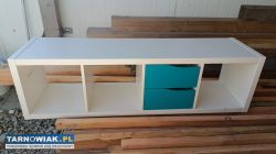 Regał Kalax Ikea biały z szufladkami i drzwiczkami - Obrazek 3