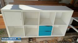 Regał Kalax Ikea biały z szufladkami i drzwiczkami - Obrazek 1