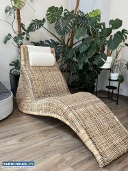 Leżanka vintage fotel rattany szezlong Ikea - Obrazek 1