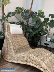 Leżanka vintage fotel rattany szezlong Ikea - Obrazek 2
