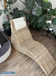 Leżanka vintage fotel rattany szezlong Ikea - Obrazek 3